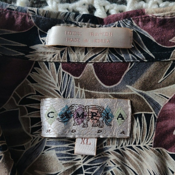 Vintage Foliage Men's Button Up Shirt - Size XL - Picture 3 of 5